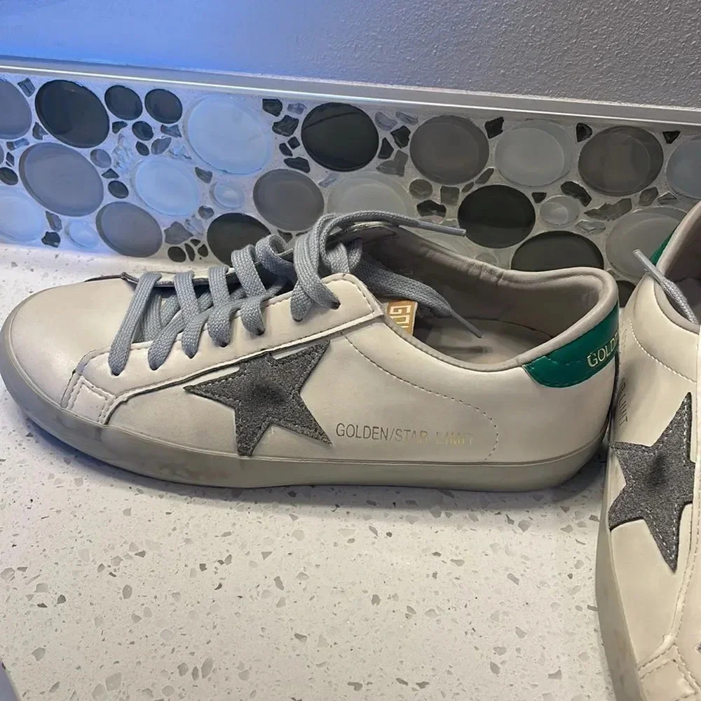 STAR suede white/ cream tennis shoes - Picture 3 of 12
